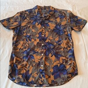 Bonobos Blue and Brown Floral Casual Shirt